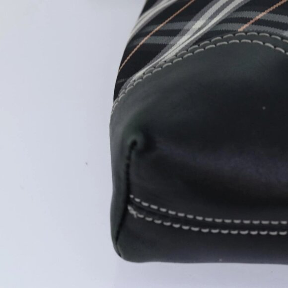 BURBERRY Nova Check Blue Label Shoulder Bag Nylon Black Auth 80167 - Picture 4 of 16